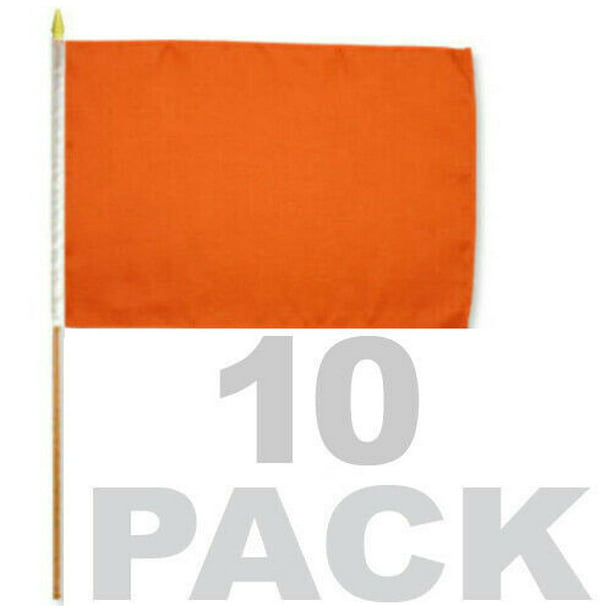 Solid Orange Plain Flag 4"x6" Desk Set Table Stick Black Base